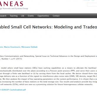 2017 EURASIP Best Paper Award for the Journal on Wireless Communications and Networking 