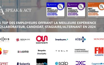 logos des meilleurs des meilleurs employeurs en 2024 selon Speak and Act